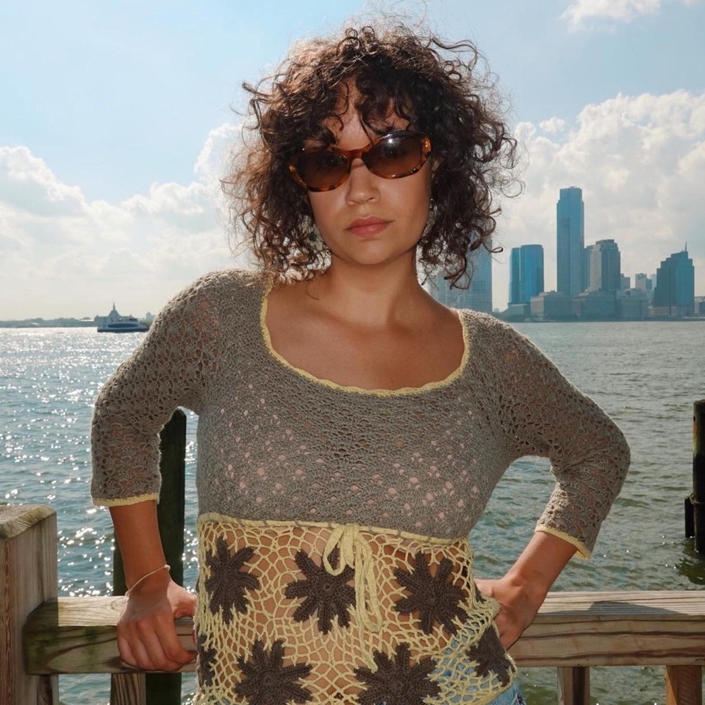Vintage crocheted floral top